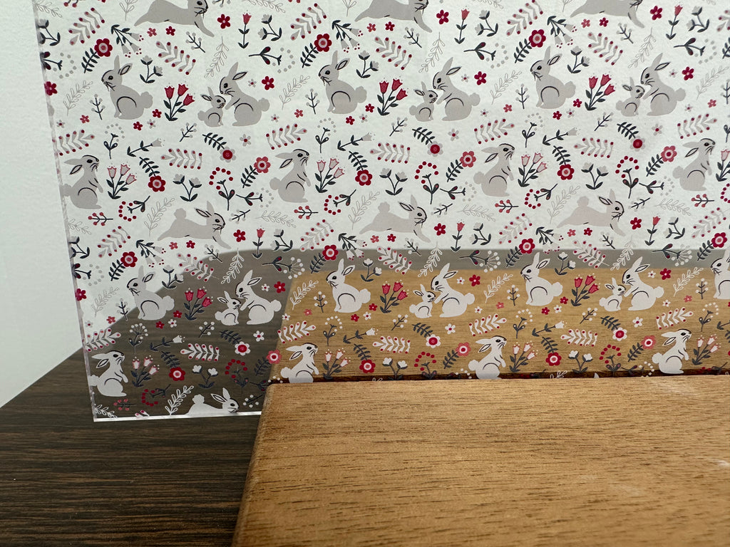 PatternPly® Scattered Bunnies and Flowers sheet showing the pattern