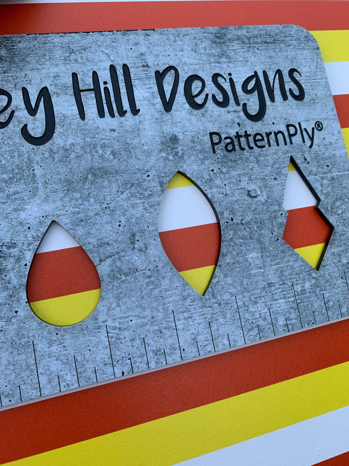 PatternPly® Acrylic 2” Candy Corn Stripes, Two Sided on Clear