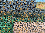 PatternPly® Scattered Christmas Tree Leopard sheet showing the pattern