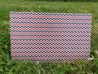 PatternPly® Full Coverage Red, Black, and White Chevron sheet showing the pattern