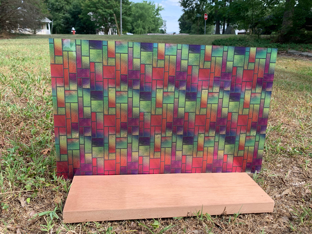 PatternPly® Transparent Rectangular Stained Glass sheet showing the pattern
