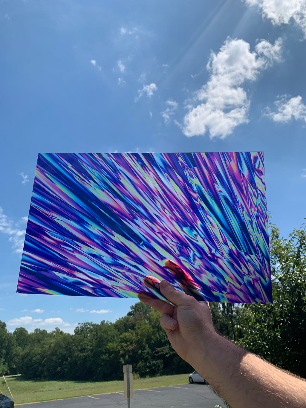 PatternPly® Transparent Holographic Spikes sheet showing the pattern