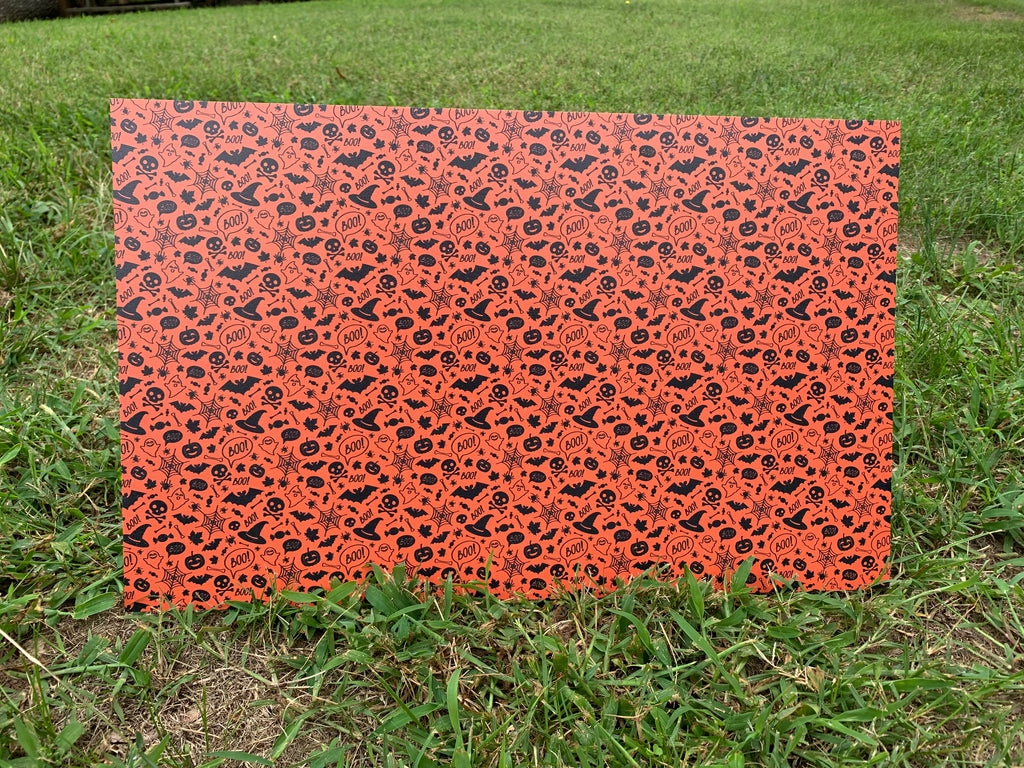 PatternPly® Full Coverage Orange Halloween sheet showing the pattern