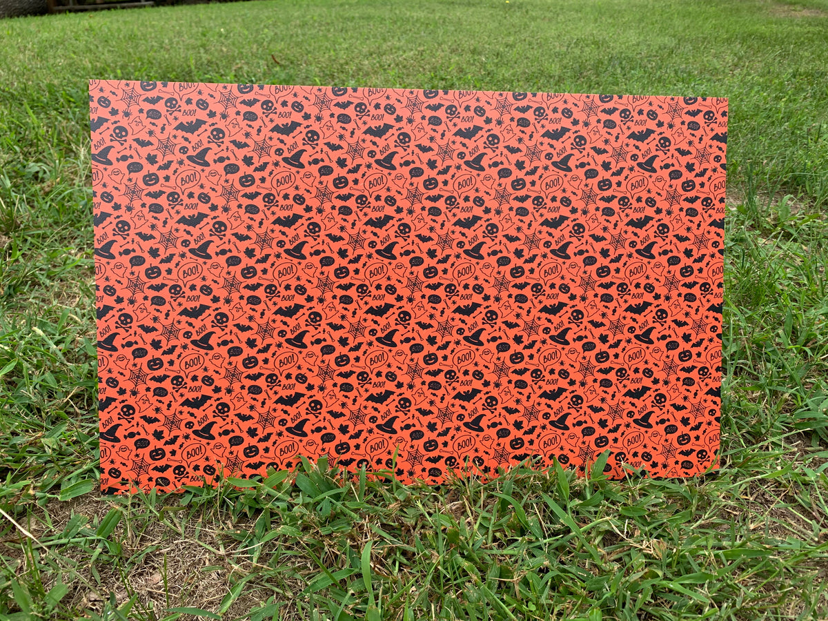 PatternPly® Full Coverage Orange Halloween sheet showing the pattern