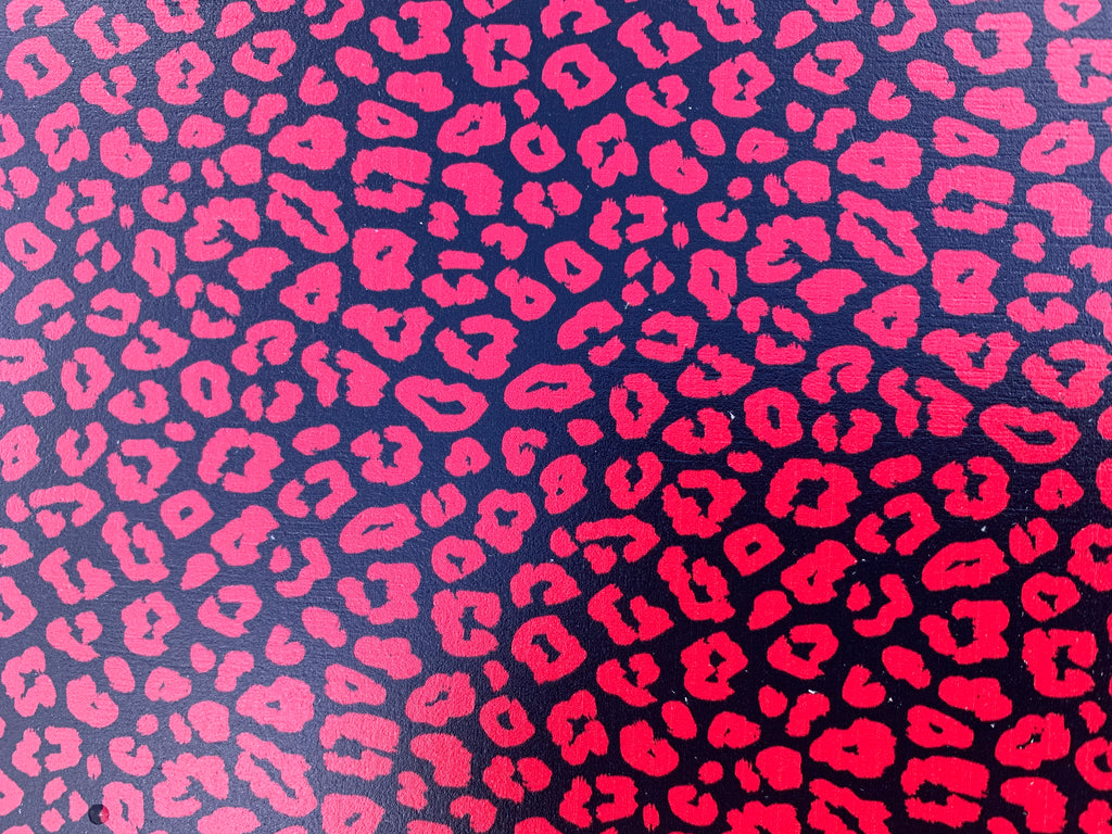 PatternPly® Full Coverage Black and Red Leopard sheet showing the pattern