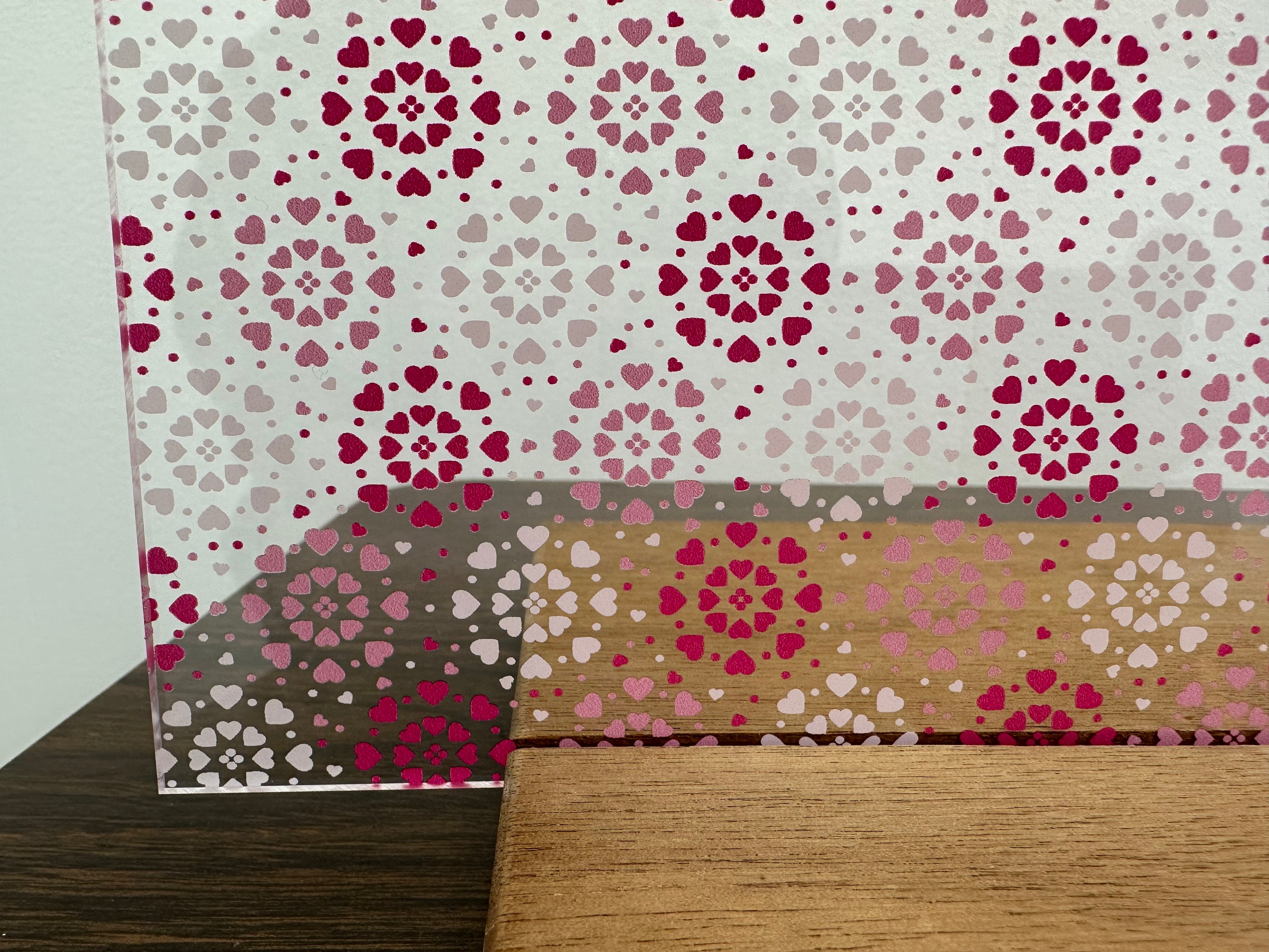 PatternPly® Scattered Heart Circles sheet showing the pattern