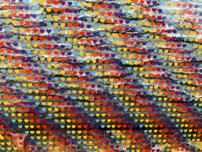 PatternPly® Scattered Micro Rainbow Hearts