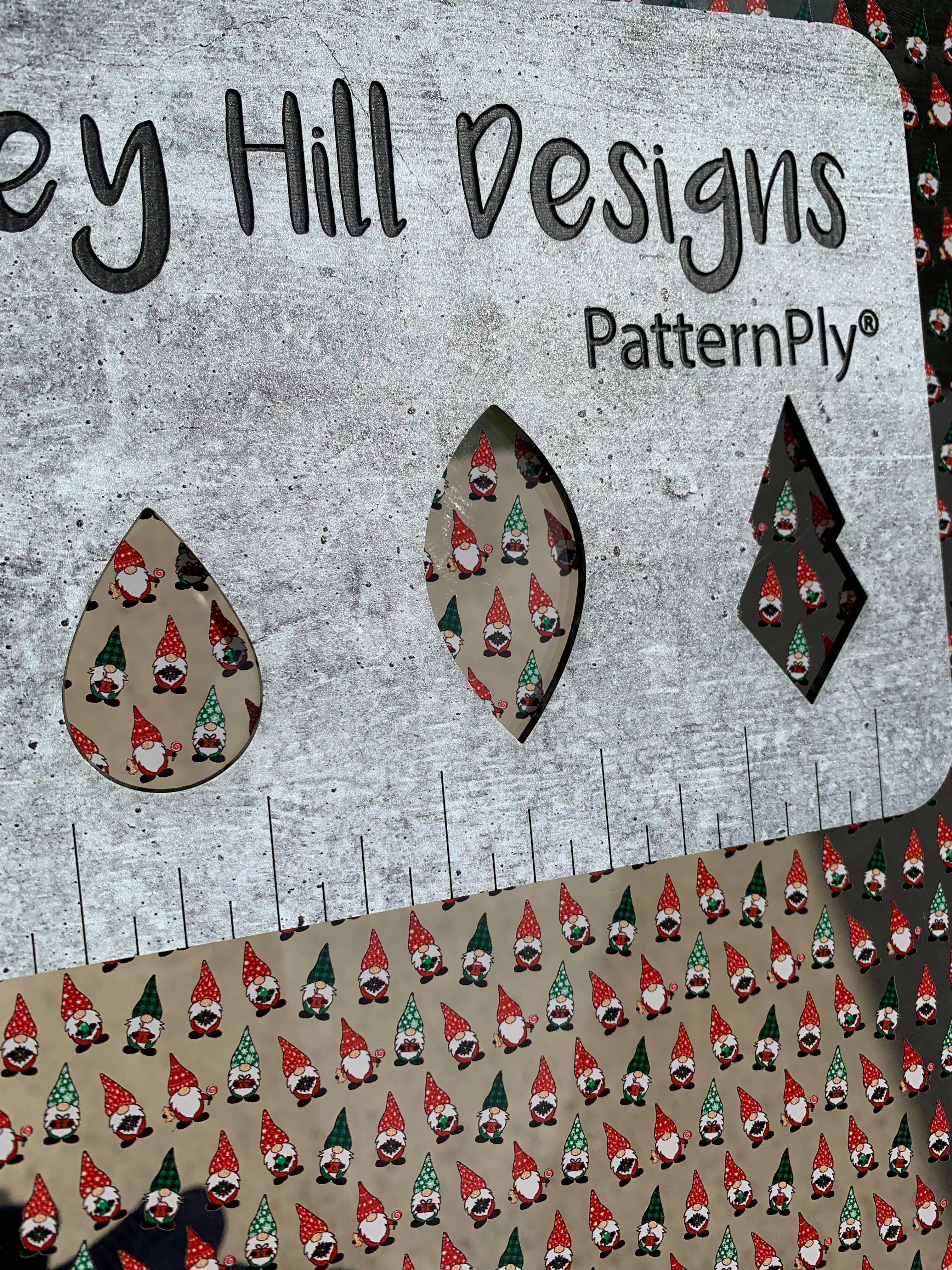 PatternPly® Scattered Christmas Gnomes sheet showing the pattern