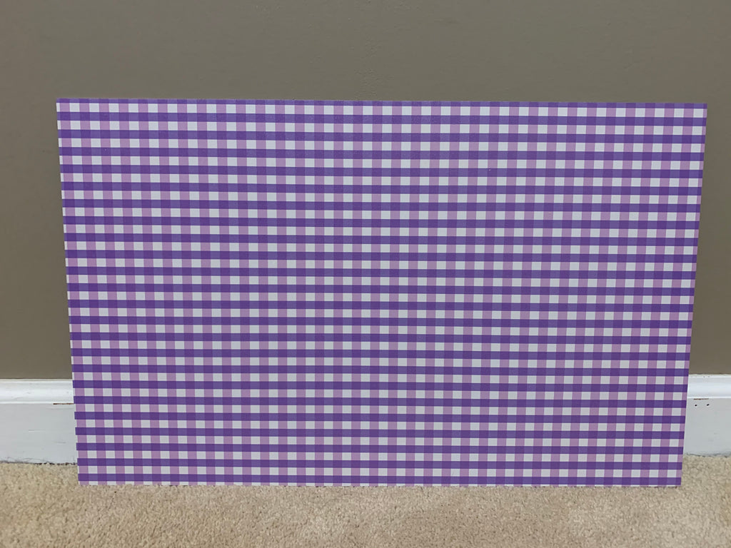 PatternPly® Full Coverage Purple Gingham sheet showing the pattern