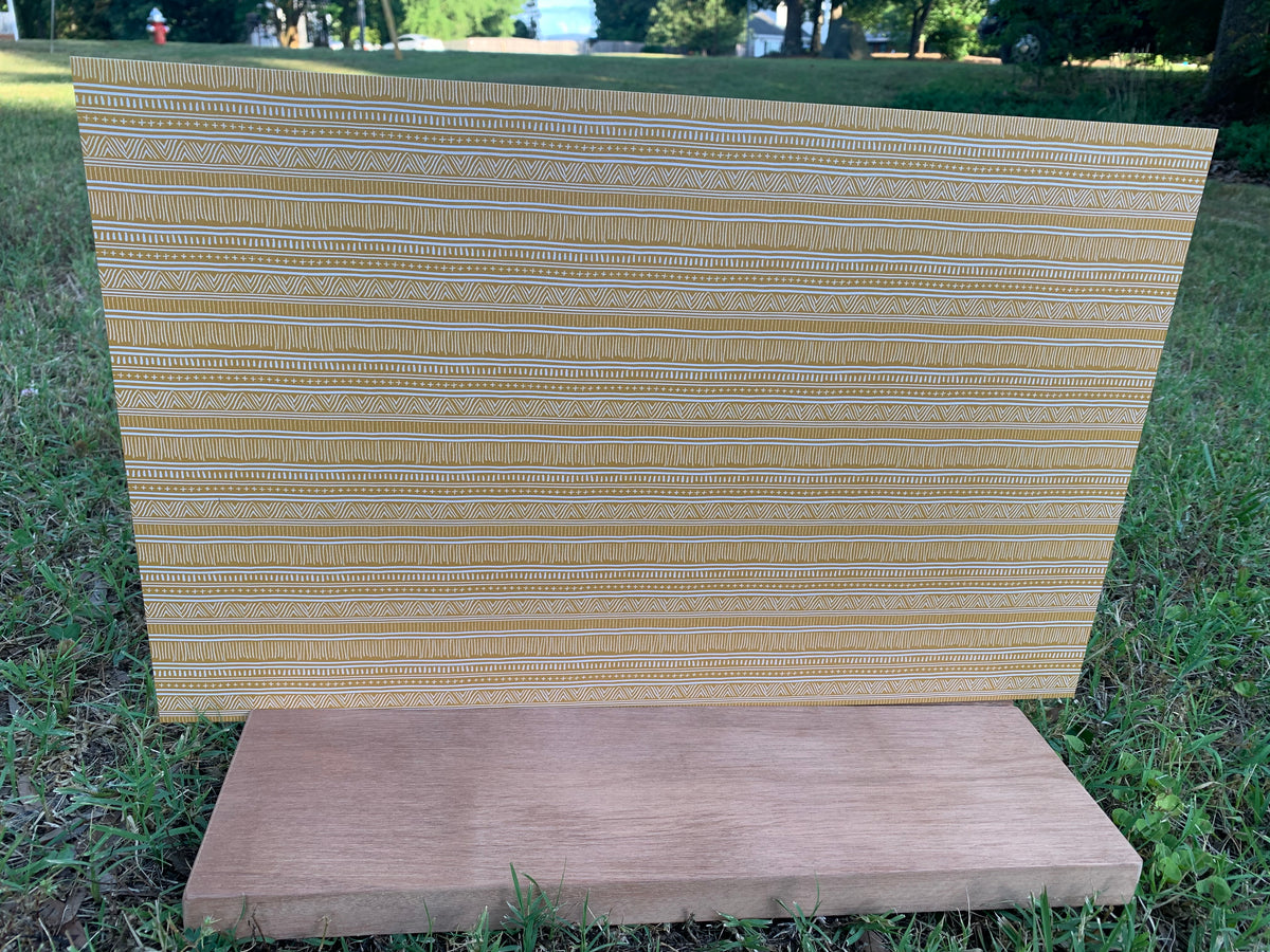 PatternPly® Full Coverage Yellow Tribal sheet showing the pattern