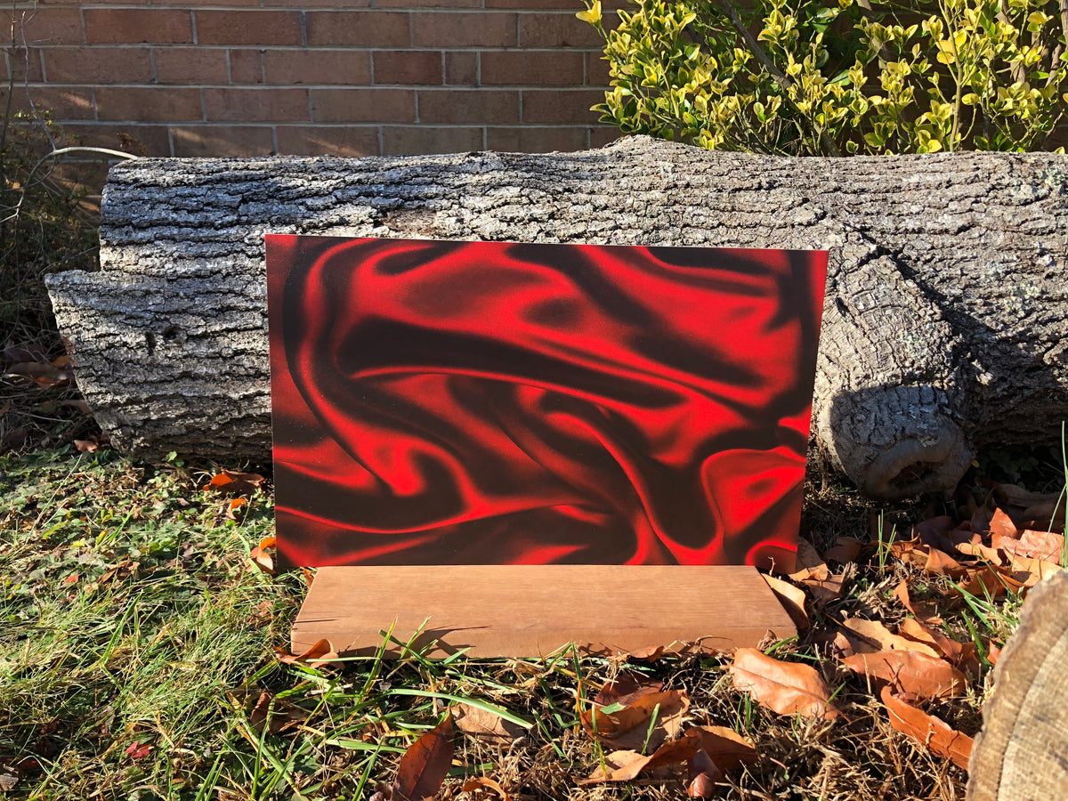 PatternPly® Full Coverage Red Satin sheet showing the pattern