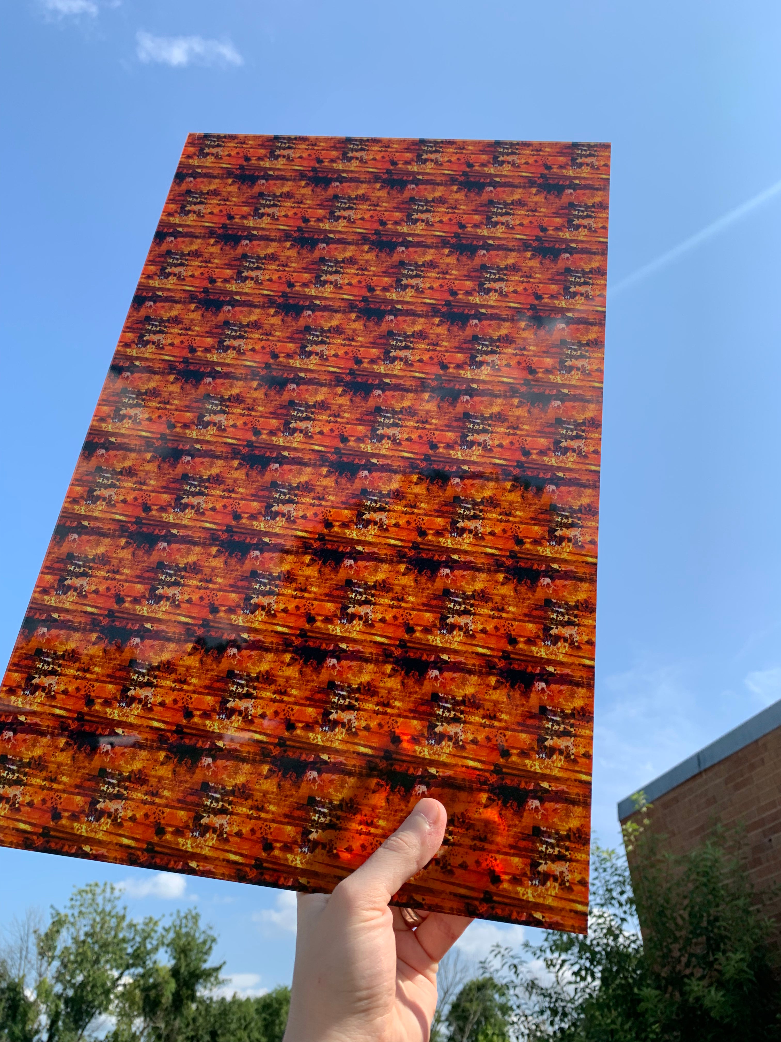 PatternPly® Transparent Burnt Fall sheet showing the pattern