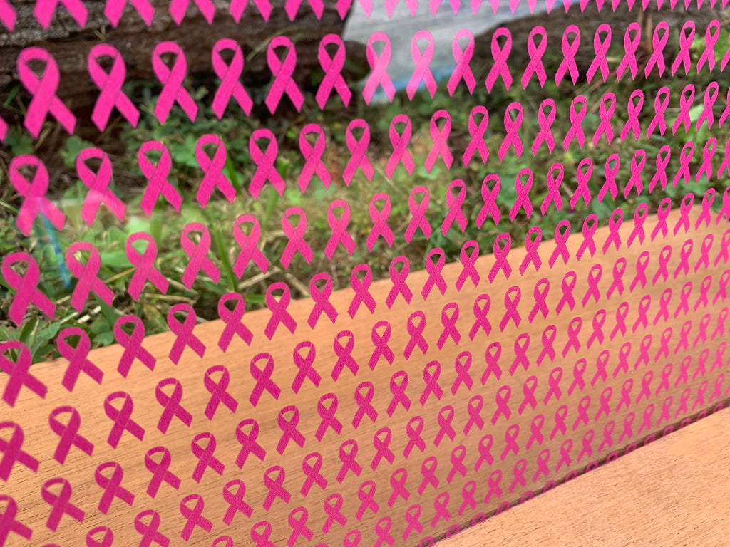 PatternPly® Scattered Pink Ribbons sheet showing the pattern