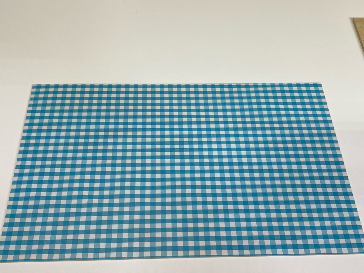PatternPly® Full Coverage Blue Gingham sheet showing the pattern