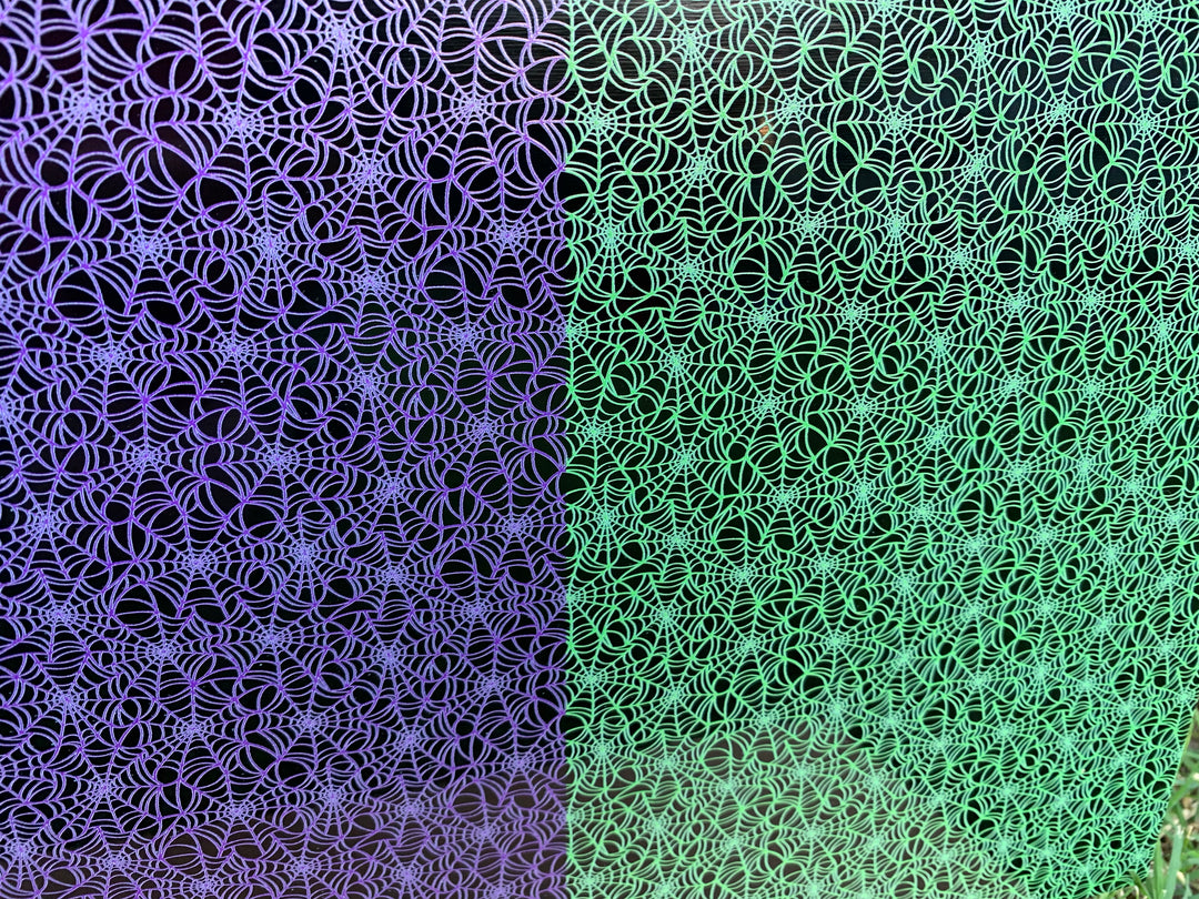 PatternPly® Acrylic Textured Spiderweb Trio on Black