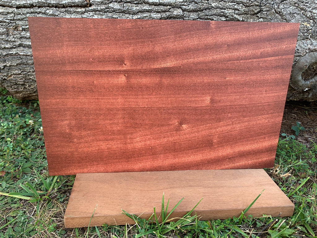 PatternPly® Full Coverage Faux Finished Sapele sheet showing the pattern