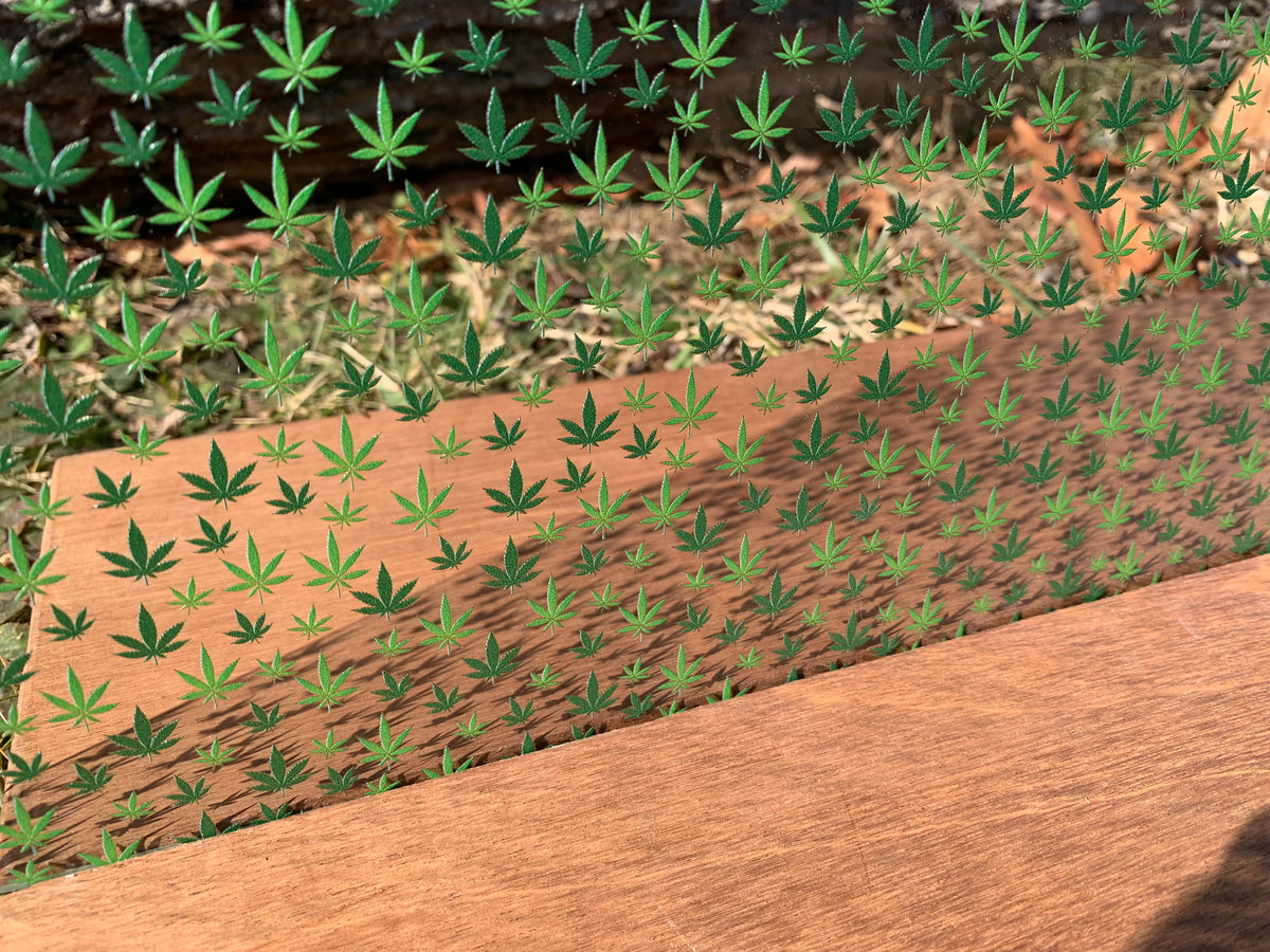 PatternPly® Scattered Mini Marijuana sheet showing the pattern