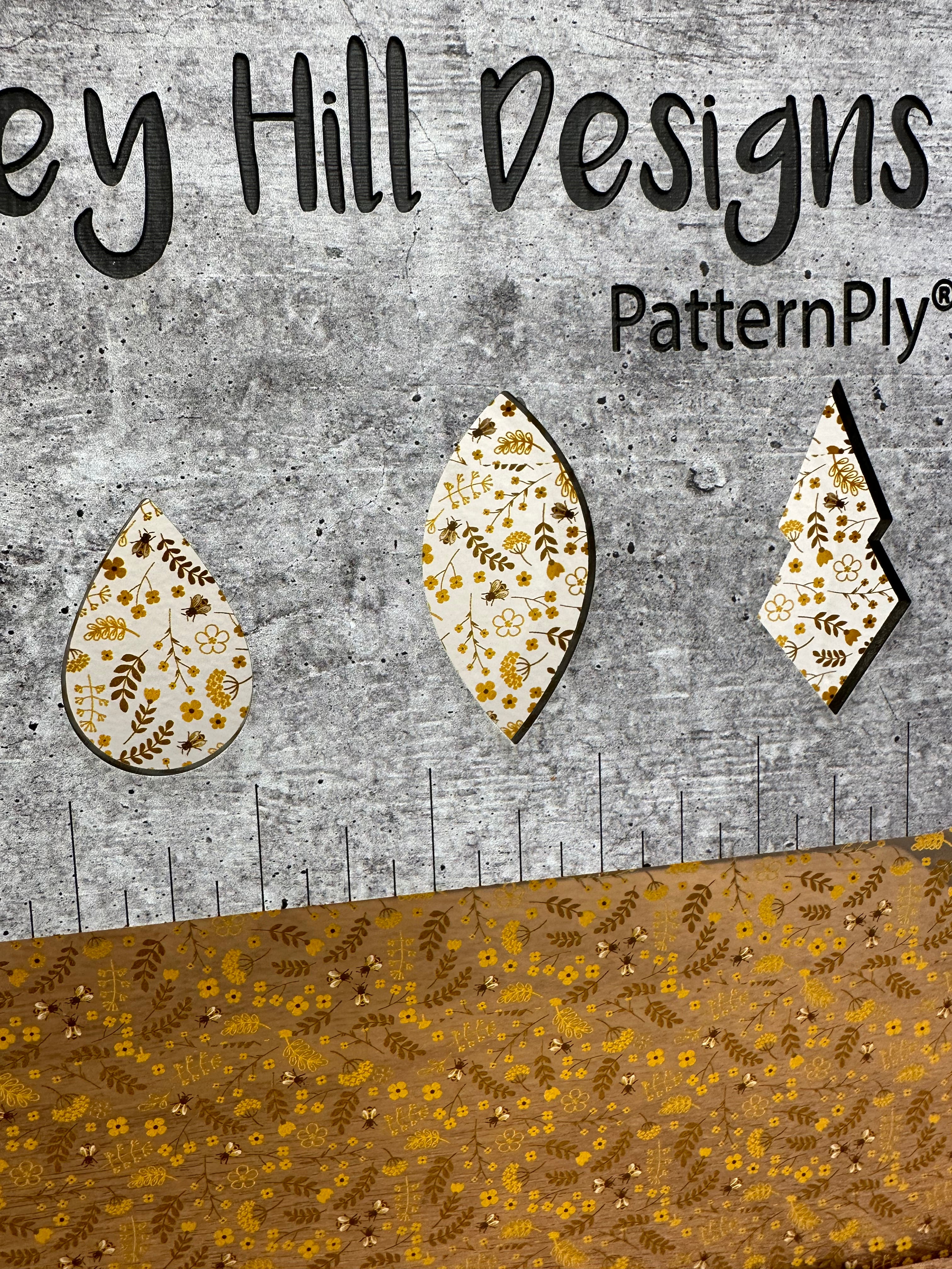 PatternPly® Scattered Mustard Yellow Bees and Flowers product photo 2