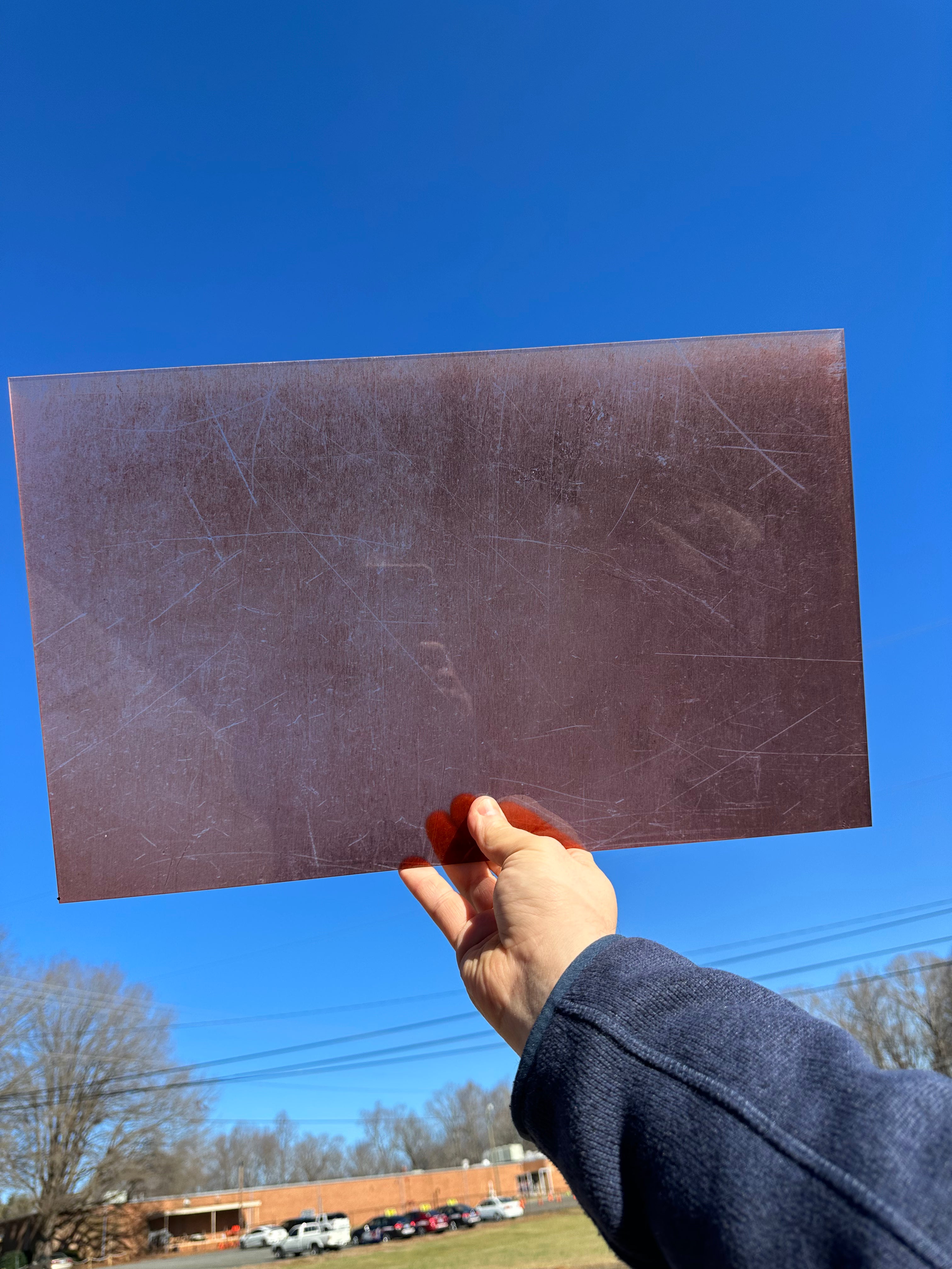 PatternPly® Transparent Brushed Copper sheet showing the pattern
