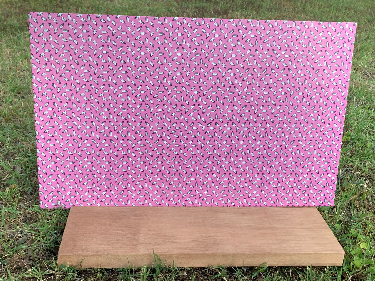 PatternPly® Full Coverage Pink Baby Bottles sheet showing the pattern
