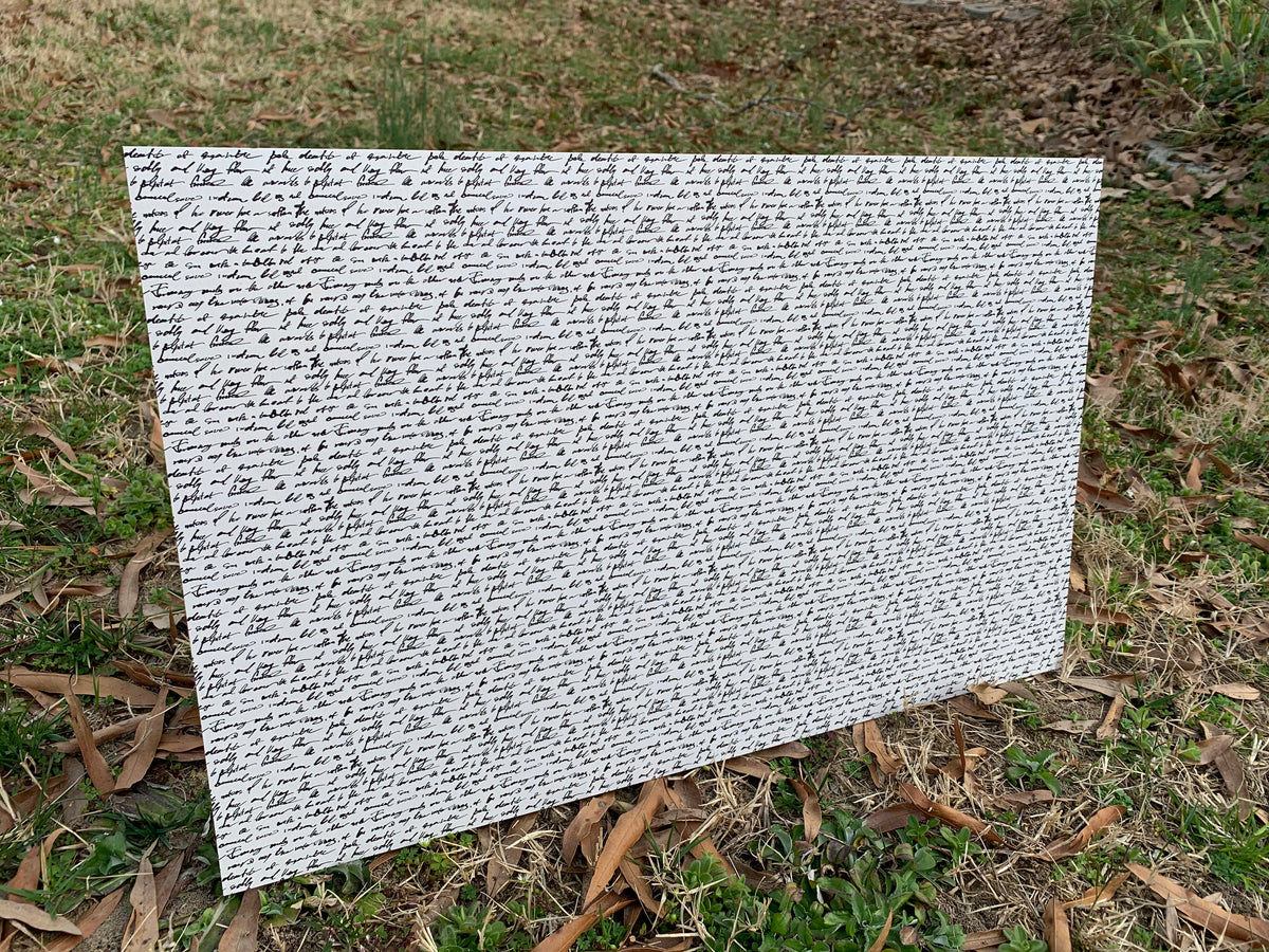 PatternPly® Full Coverage Script sheet showing the pattern