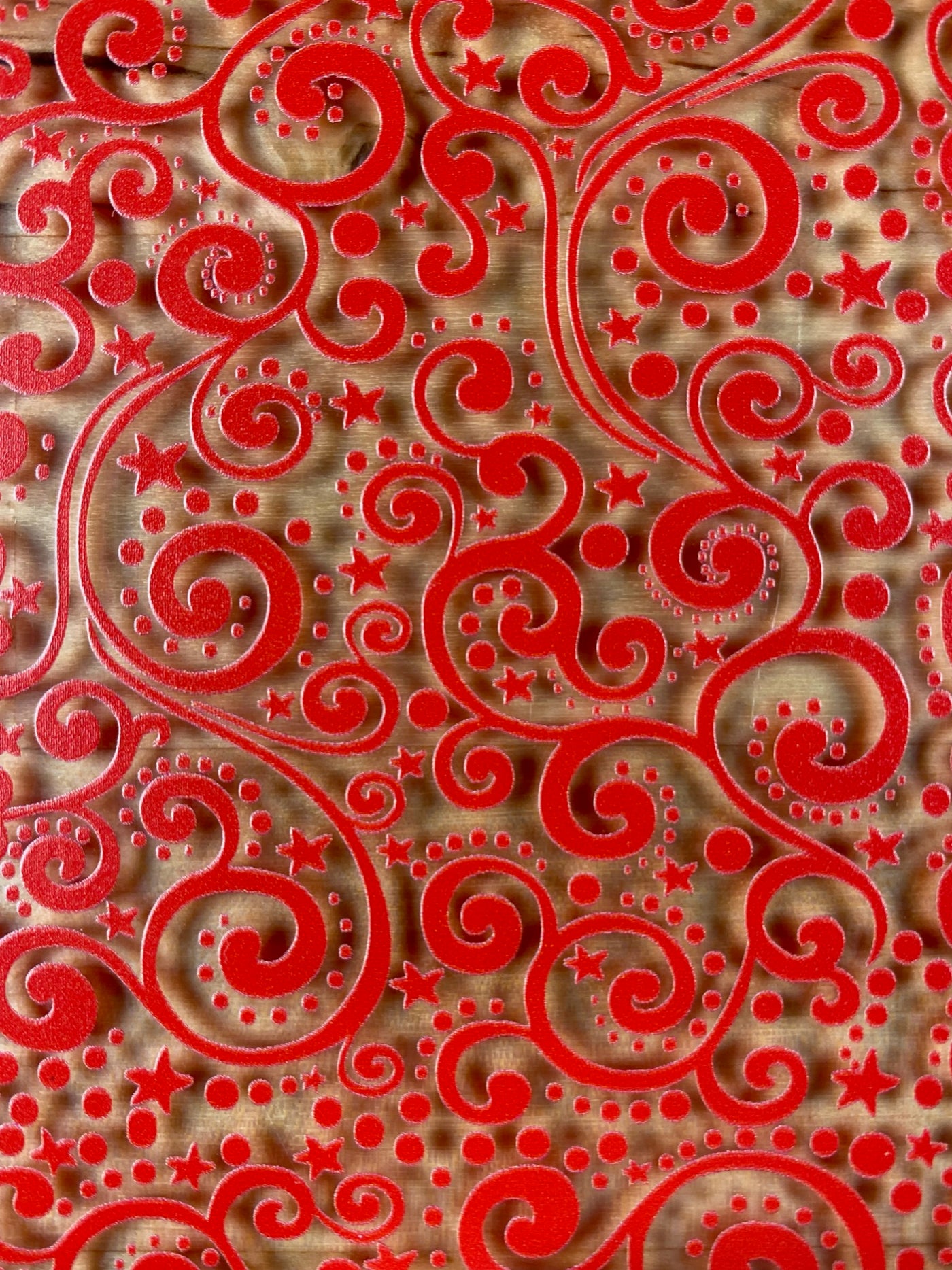 PatternPly® Scattered Red Christmas Scrolls