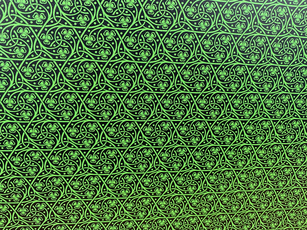 PatternPly® Full Coverage Celtic Shamrocks sheet showing the pattern