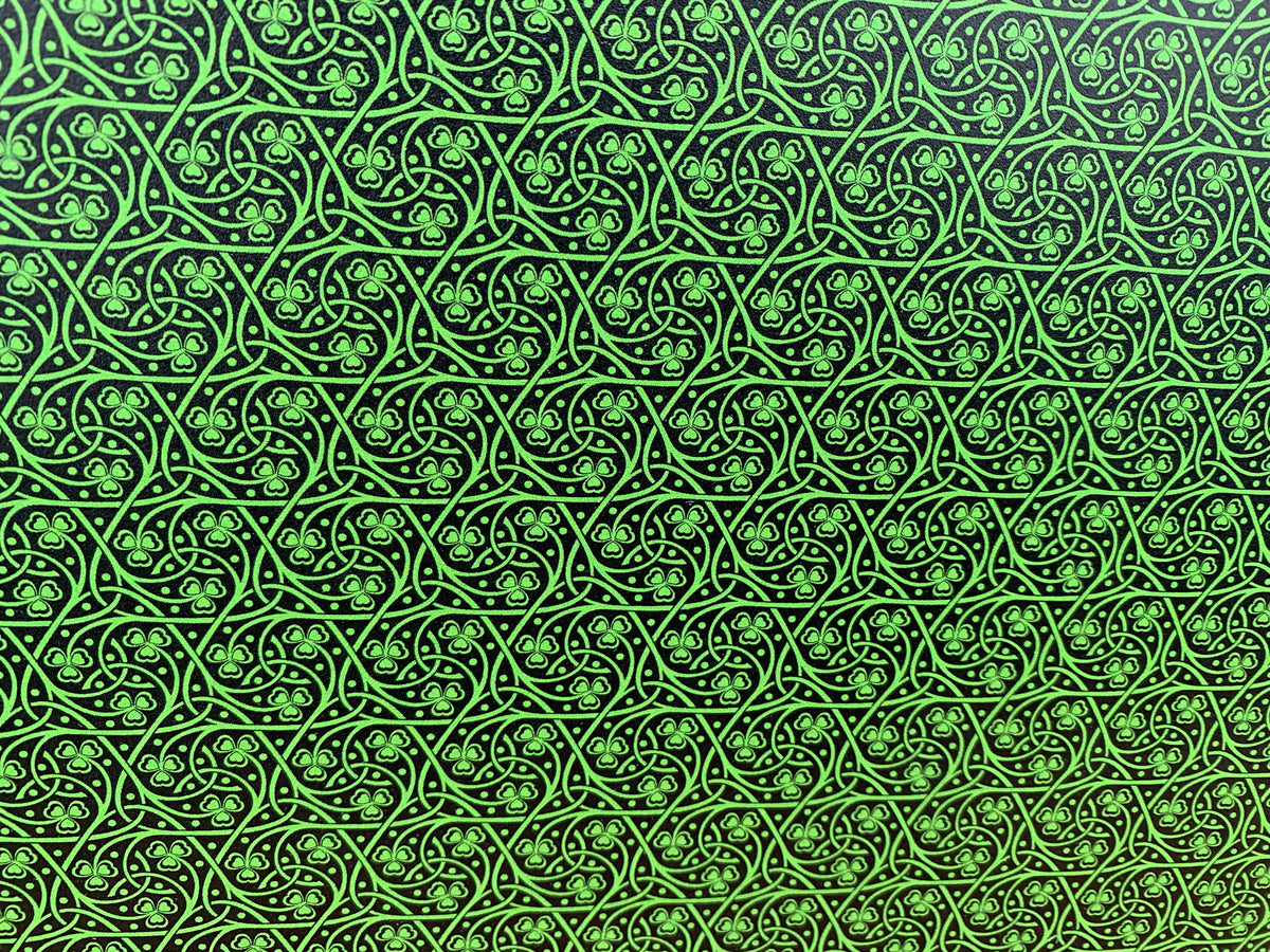 PatternPly® Full Coverage Celtic Shamrocks sheet showing the pattern