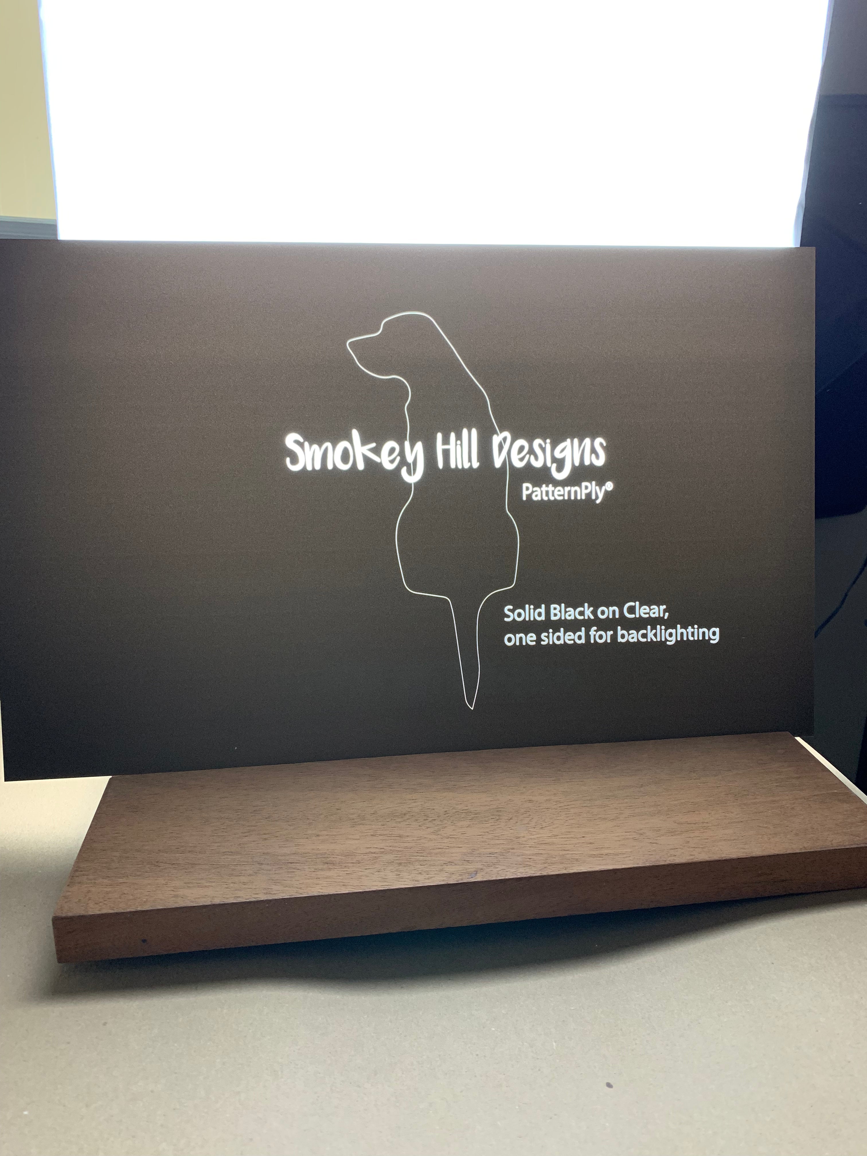 PatternPly® Acrylic Solid Black on Clear, one sided for backlighting sheet