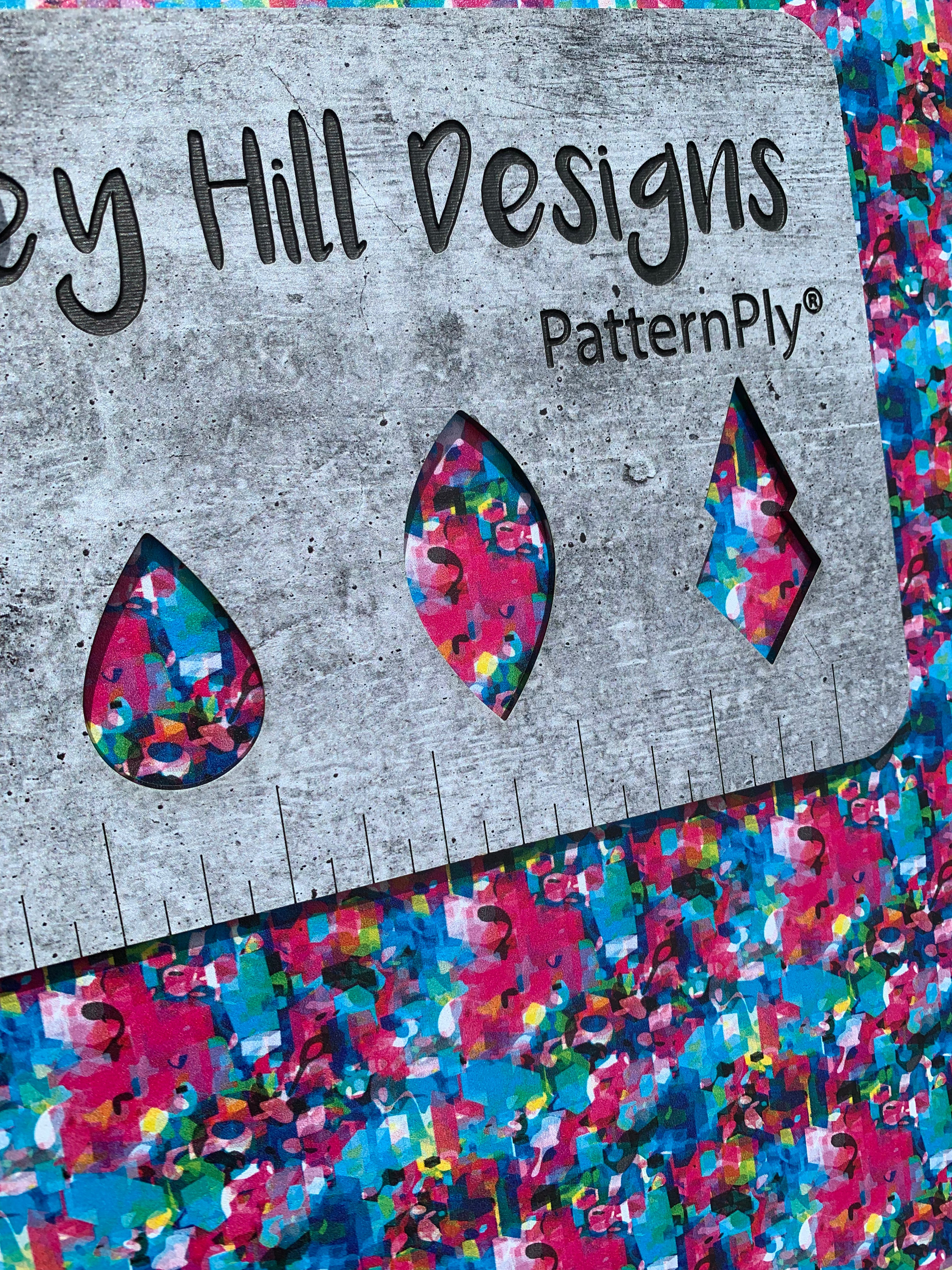 PatternPly® Full Coverage Colorful Confetti Kaleidoscope sheet showing the pattern