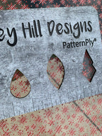 PatternPly® Scattered Candy Cane Snowflakes sheet showing the pattern