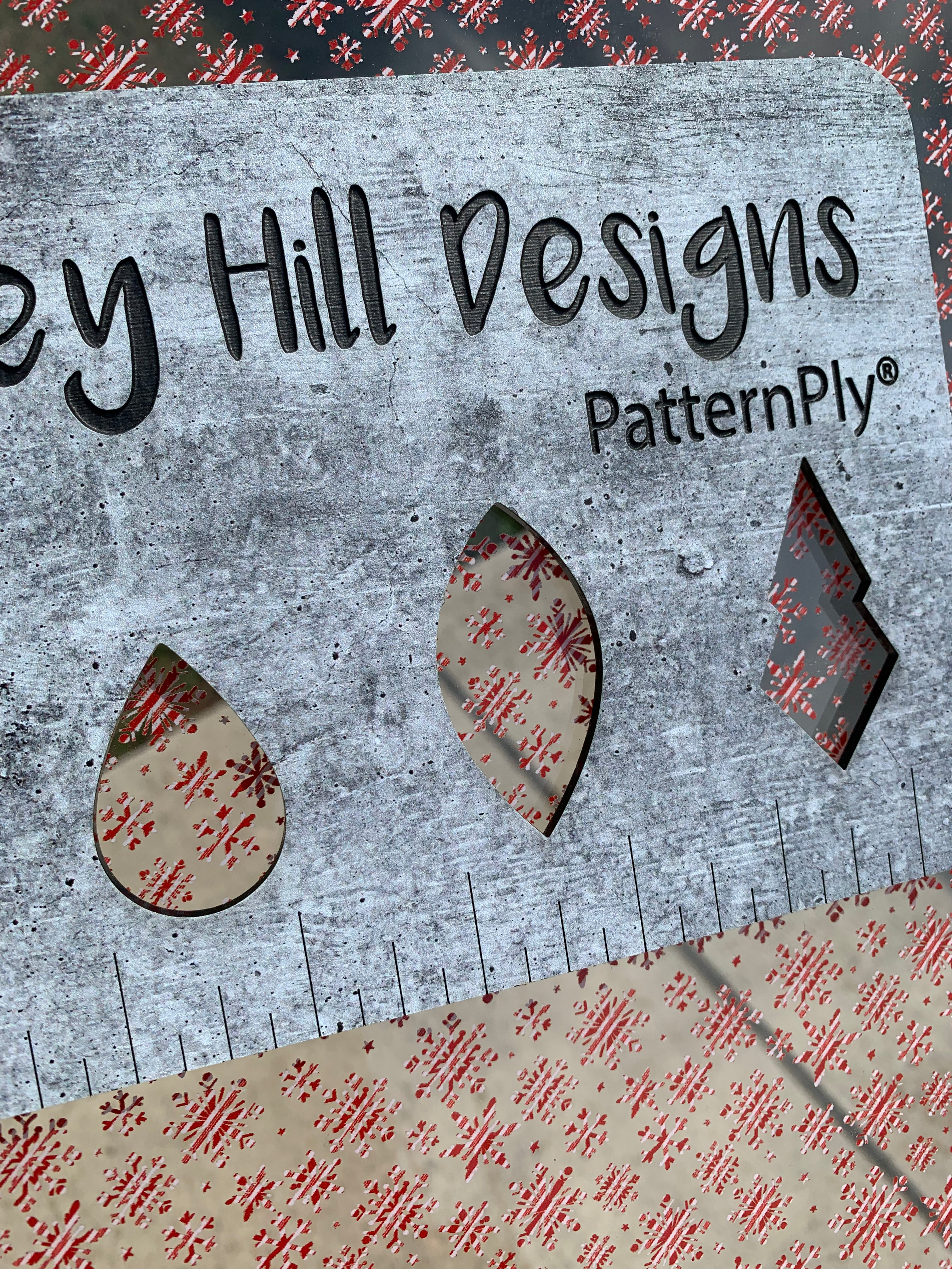 PatternPly® Scattered Candy Cane Snowflakes sheet showing the pattern
