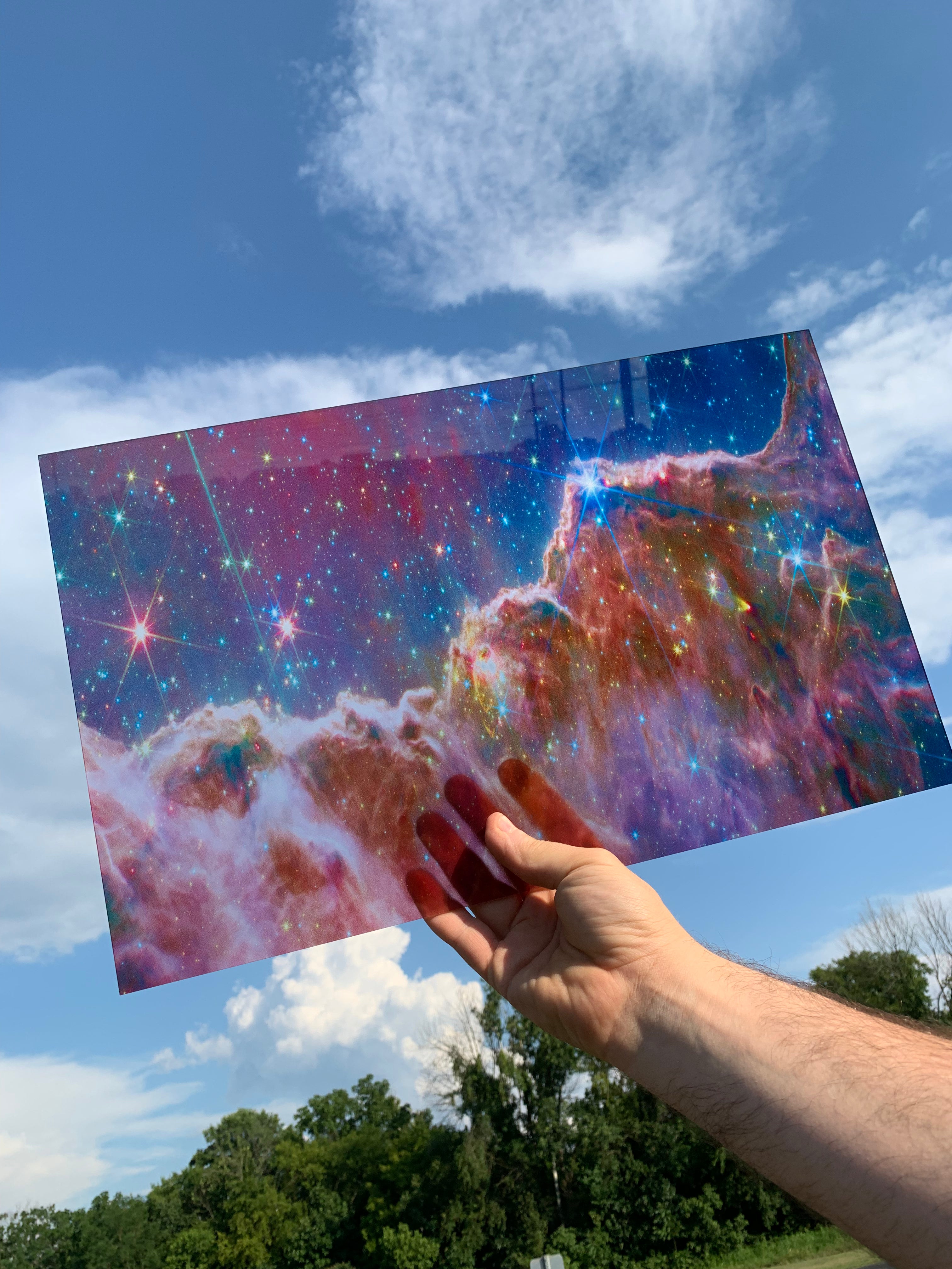 PatternPly® Transparent Infrared Cosmic Cliffs sheet showing the pattern