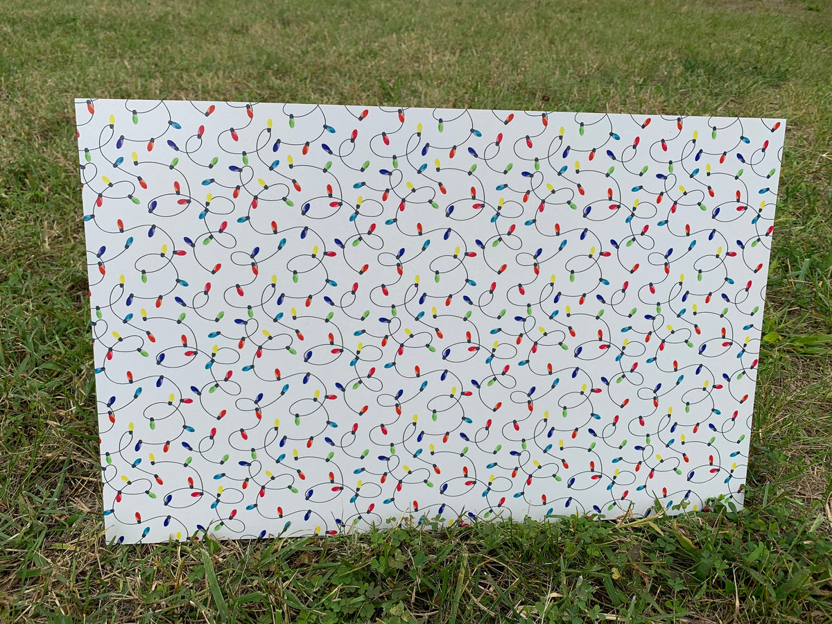 PatternPly® Full Coverage Christmas Lights sheet showing the pattern
