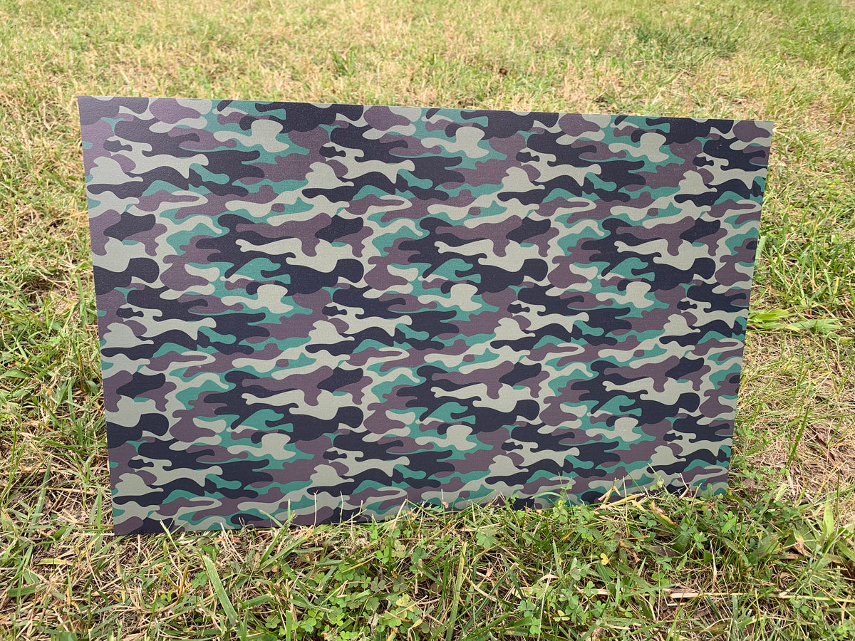 PatternPly® Full Coverage Camouflage sheet showing the pattern