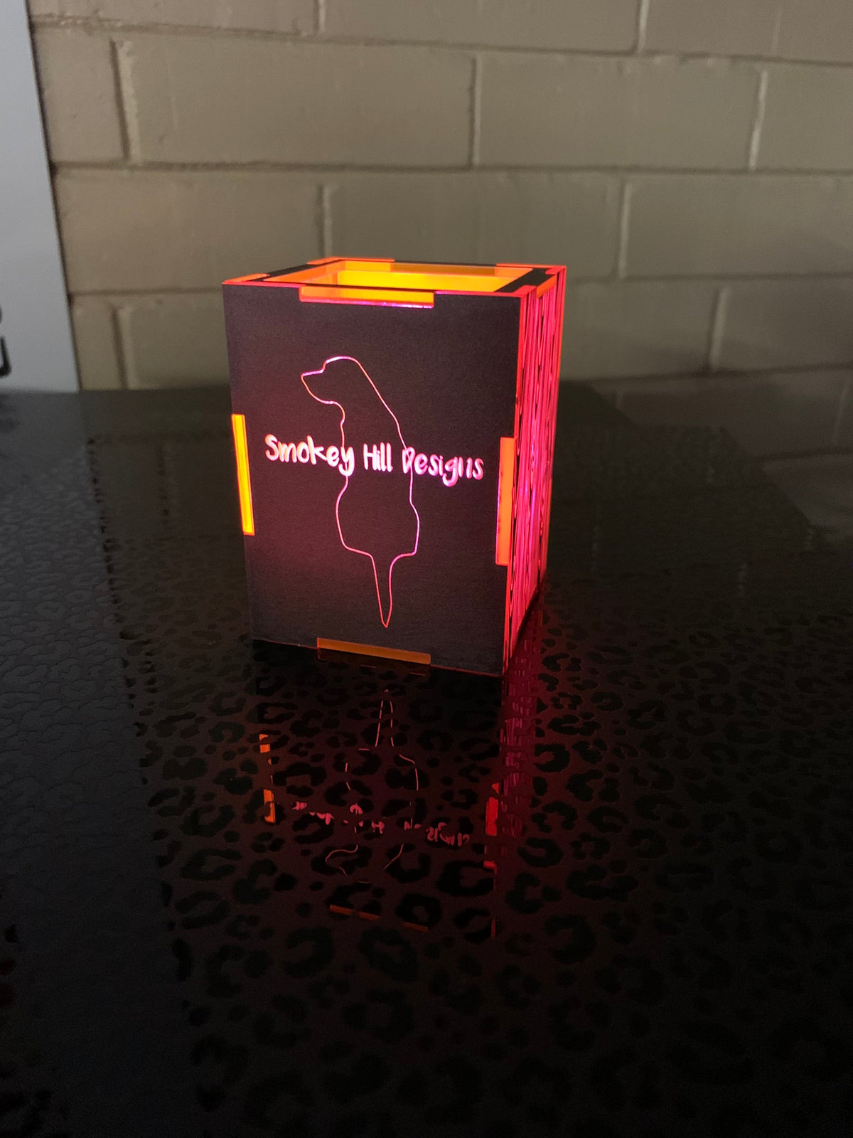 PatternPly® Acrylic Solid Black on Pink (Fluorescent), one sided for backlighting product photo 2