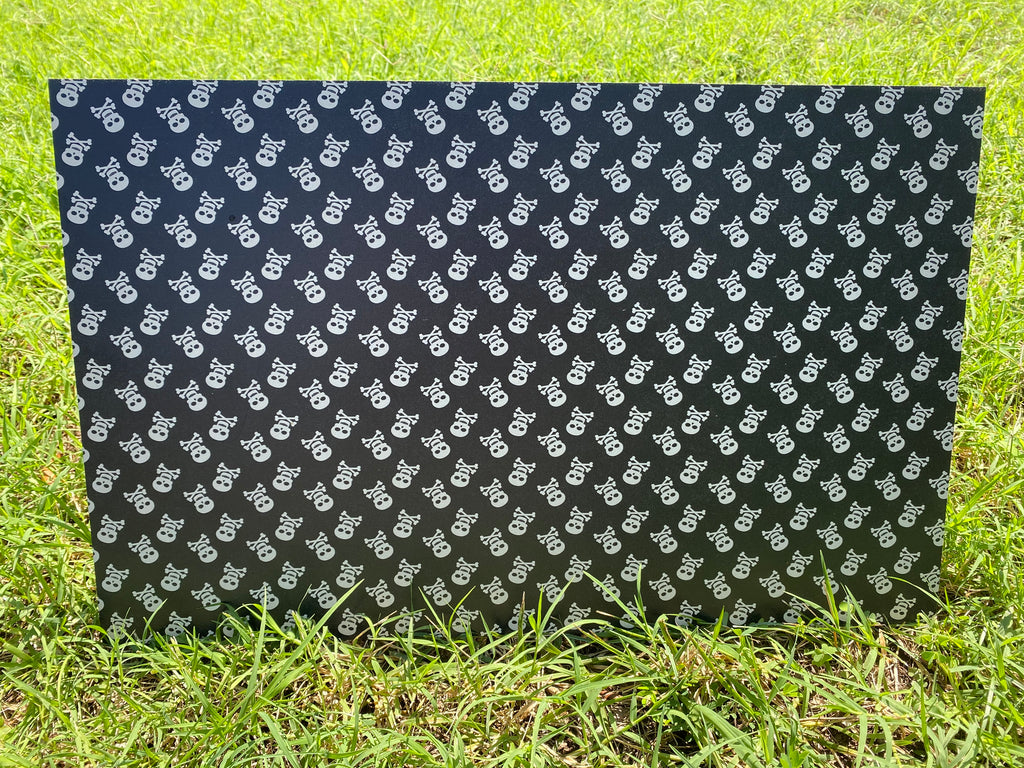 PatternPly® Full Coverage Large Skulls sheet showing the pattern
