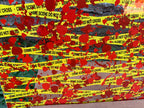 PatternPly® Scattered Blood Splatter + Crime Scene Tape sheet showing the pattern