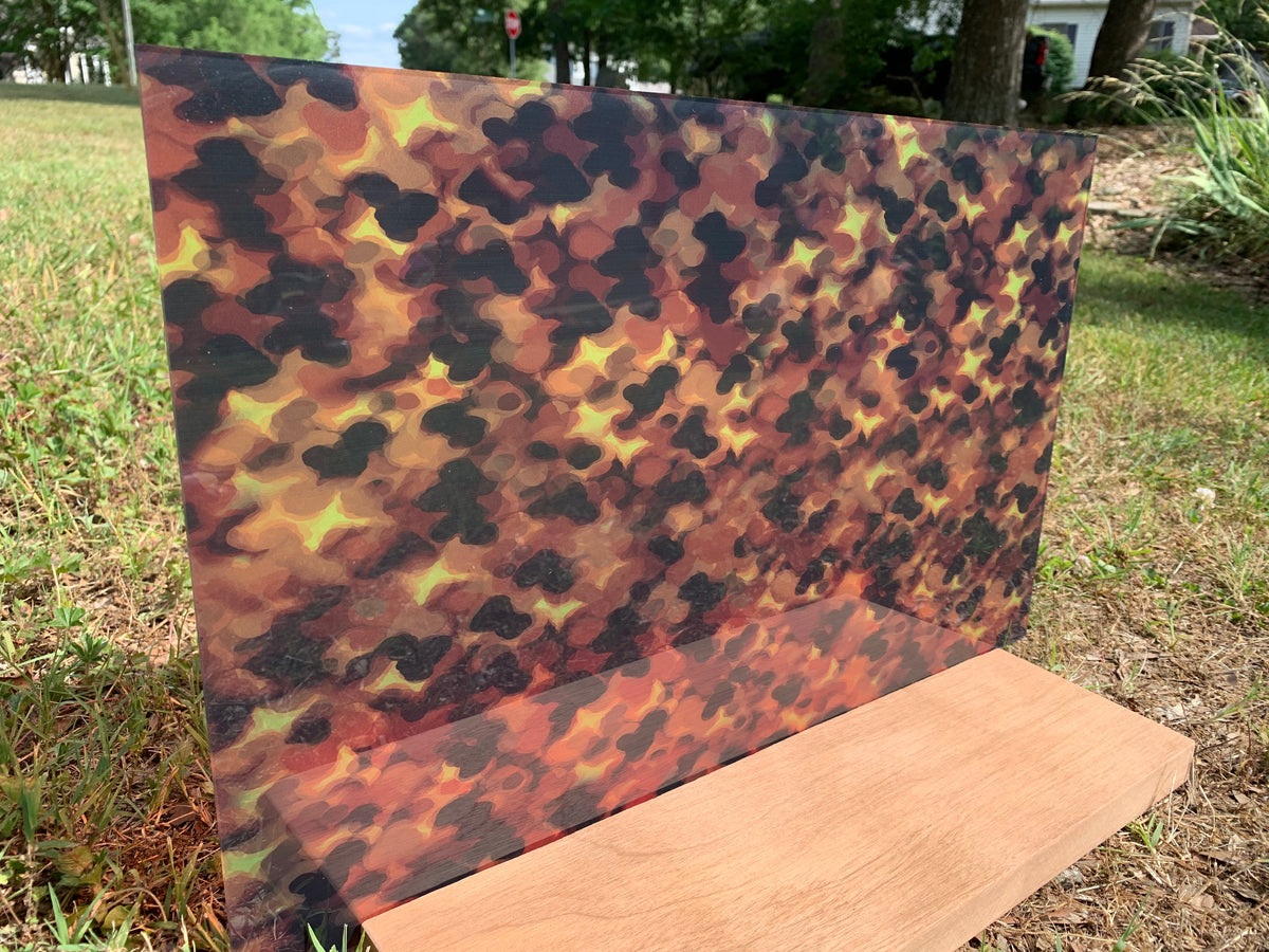 PatternPly® Transparent Tortoise Shell sheet showing the pattern