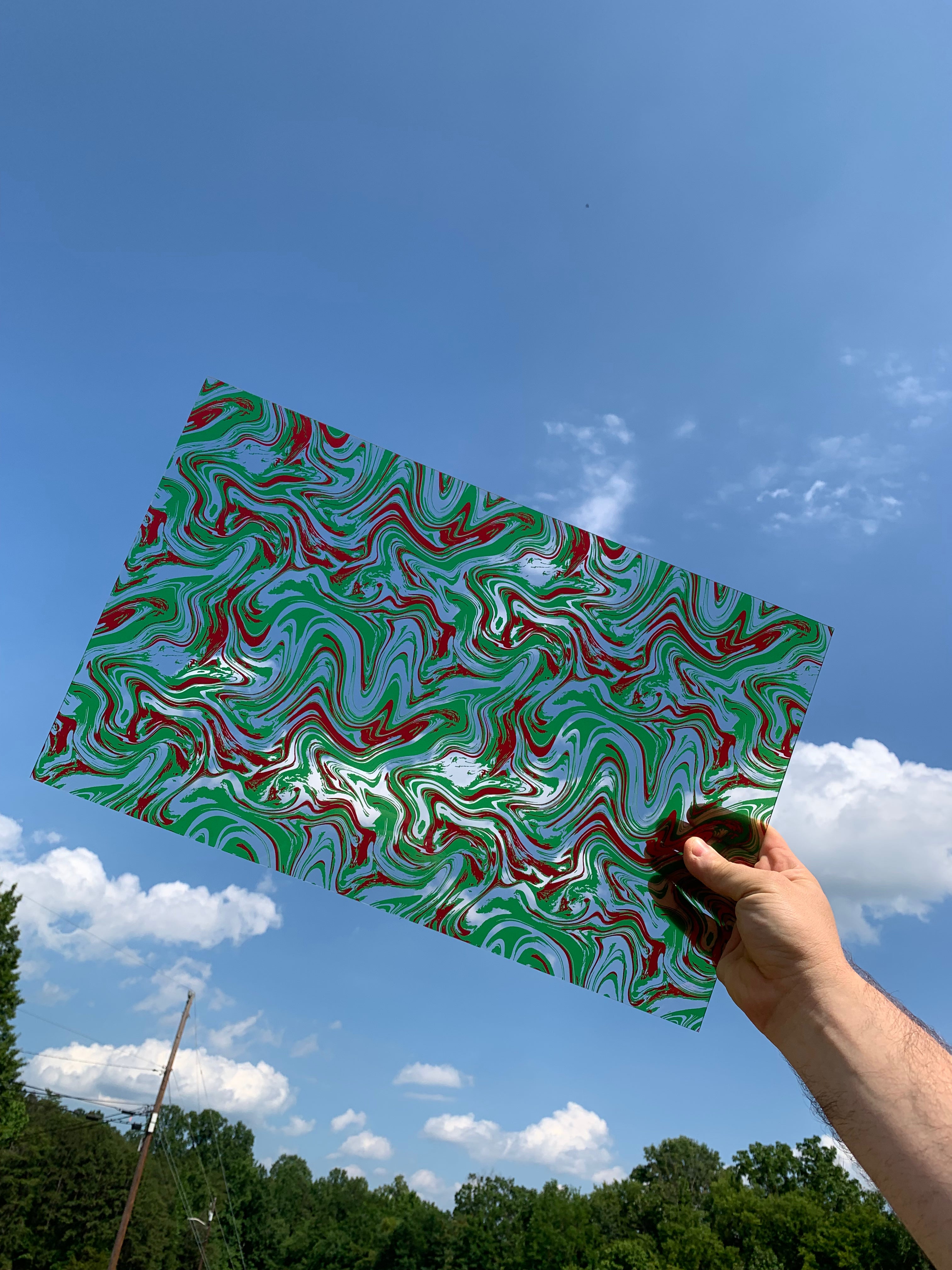 PatternPly® Transparent Christmas Color Swirl sheet showing the pattern