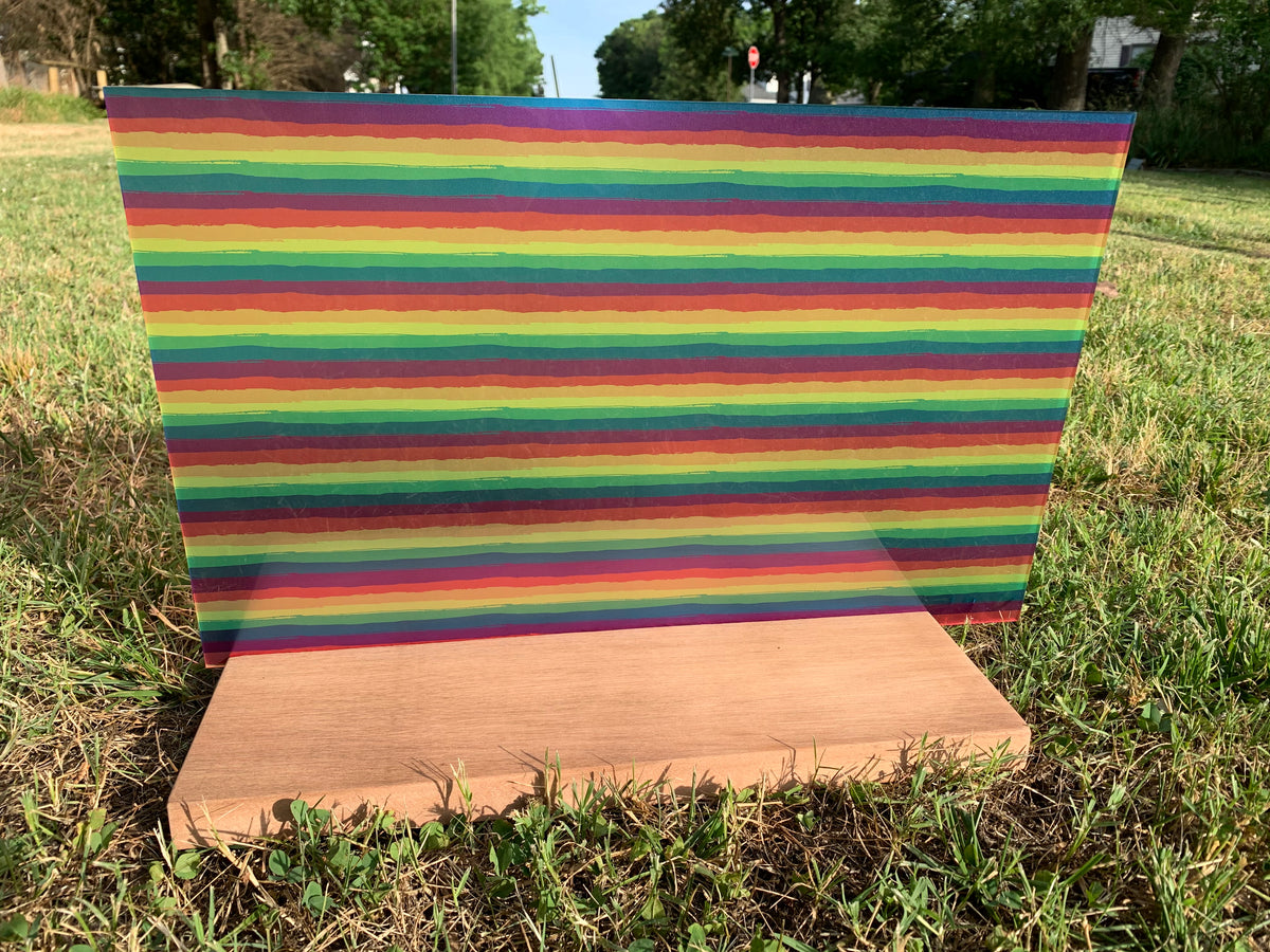PatternPly® Transparent Rainbow Stripes sheet showing the pattern
