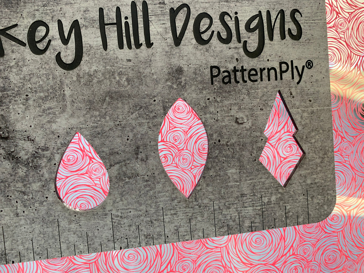 PatternPly® Scattered Swirling Roses sheet showing the pattern
