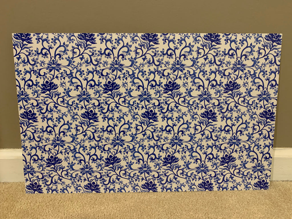 PatternPly® Full Coverage Antique Blue China sheet showing the pattern