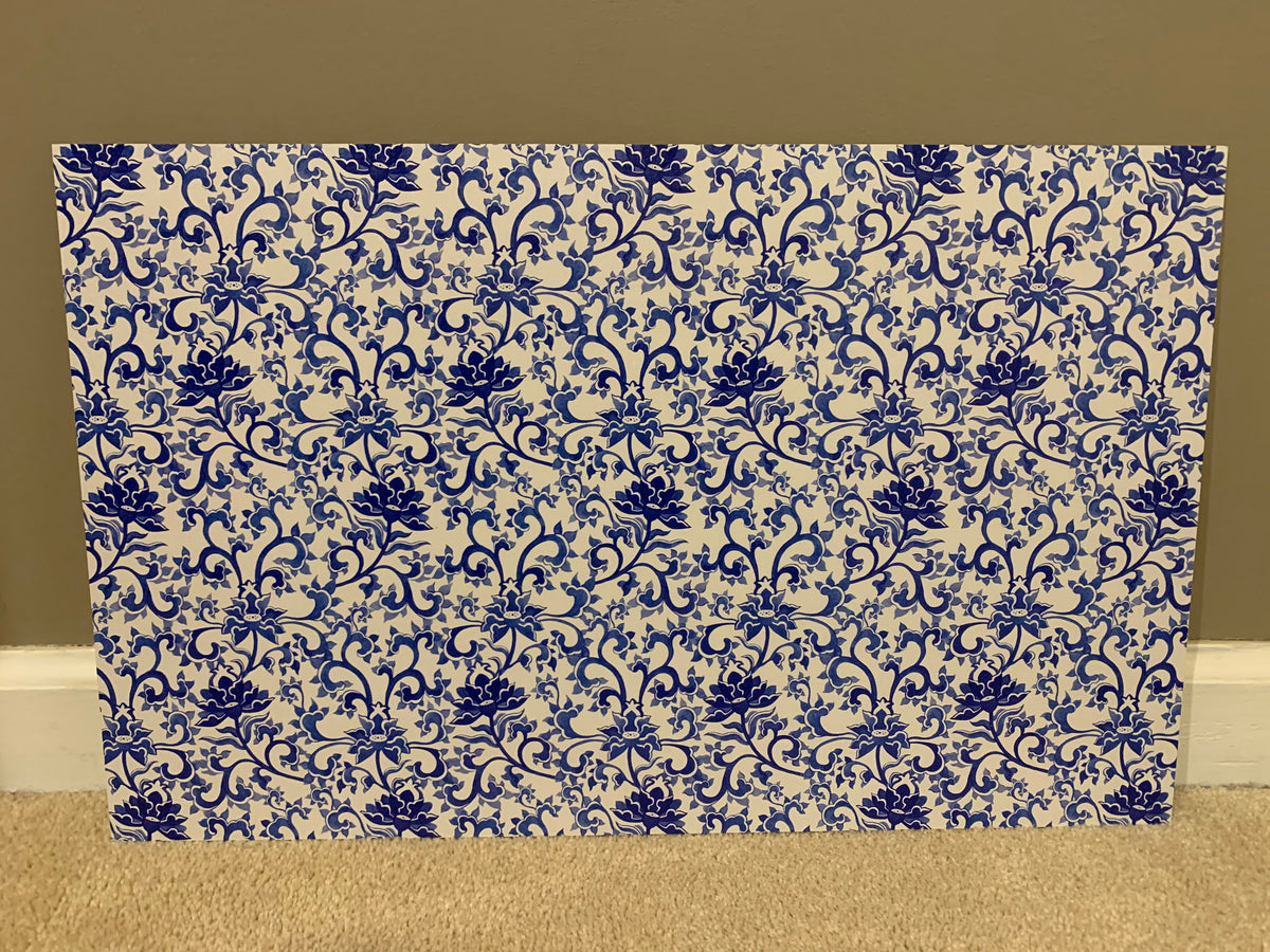 PatternPly® Full Coverage Antique Blue China sheet showing the pattern